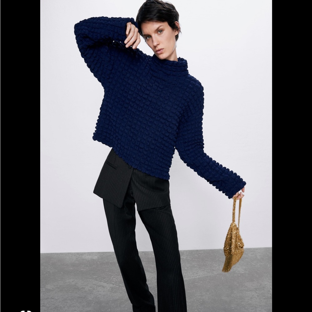 Zara textured weave top